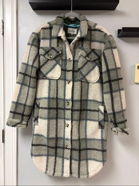 Passenger Cloudy Sherpa Shirt Jacket Long Sz M